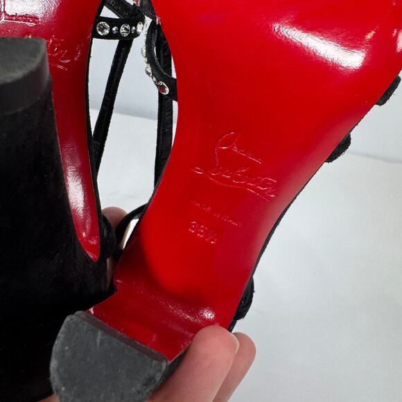 Christian Louboutin Vegastrassima 100 Crystal Heel Slingbacks Size 35.5/US 5.5 - Picture 6 of 8